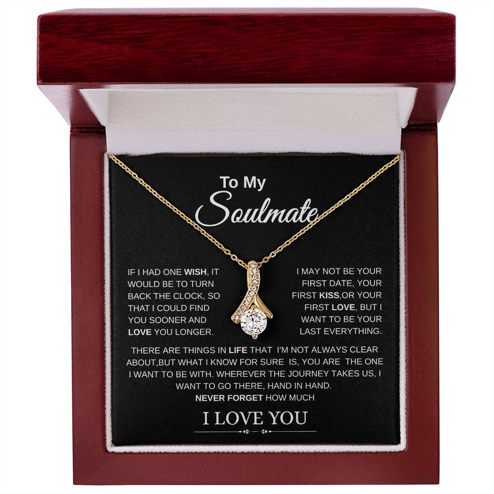 To My Soulmate Pendant Necklace – “I Love You” Message Card Gift