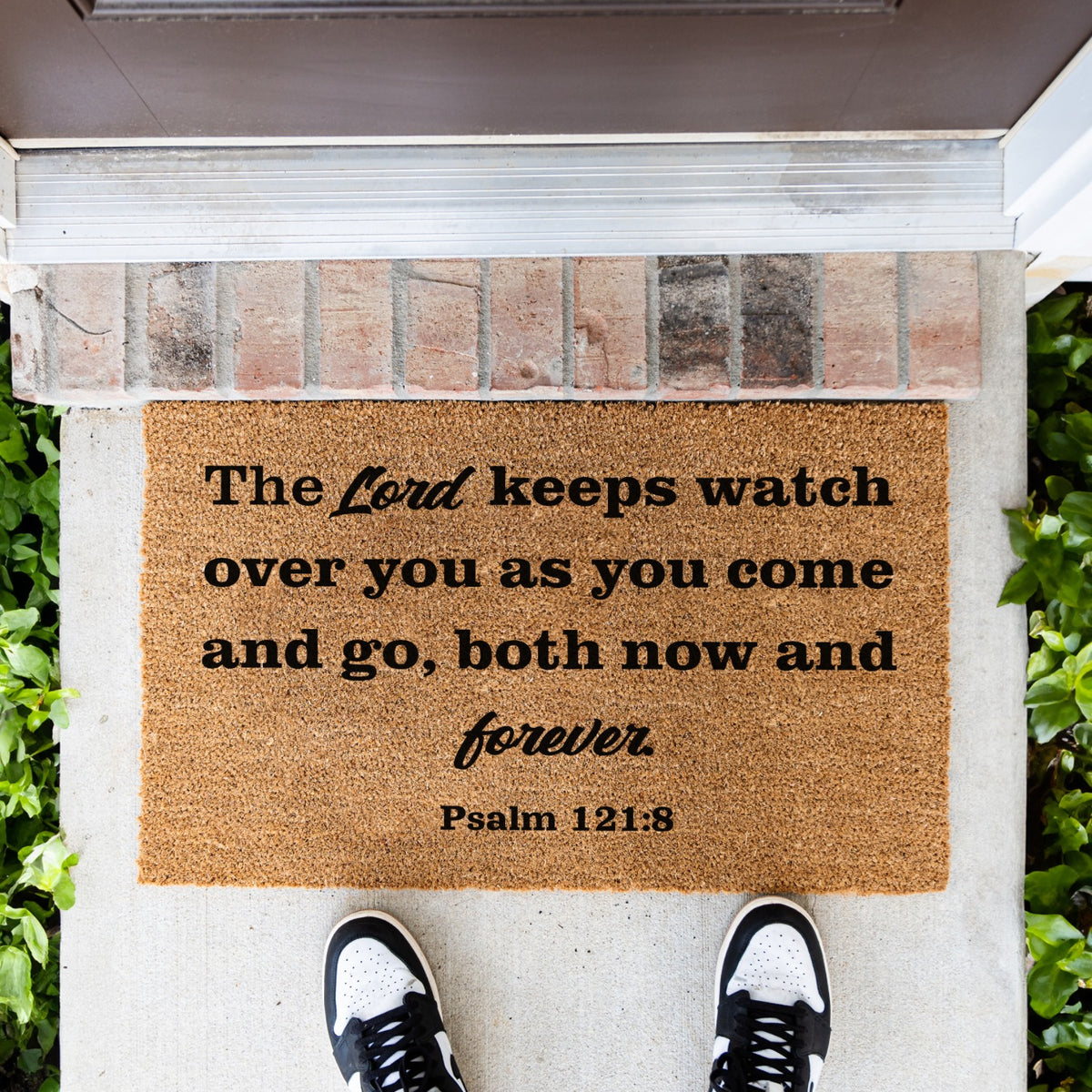 The Lord Keeps Watch Christian Doormat – Psalm 121:8 Inspirational Welcome Mat