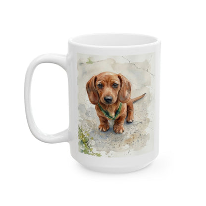 Personalized Dachshund Ceramic Coffee Mug - 11oz & 15oz