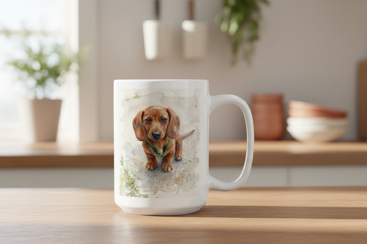 Personalized Dachshund Ceramic Coffee Mug - 11oz & 15oz