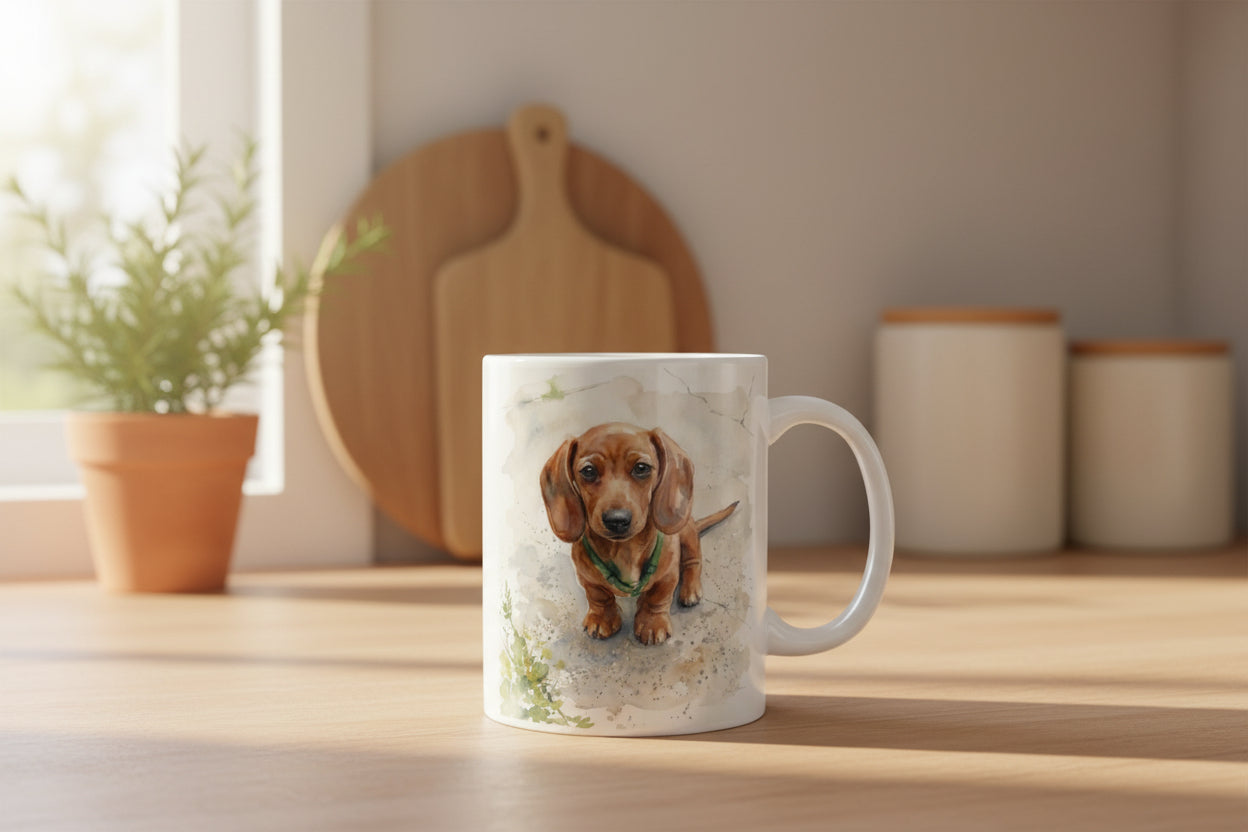 Personalized Dachshund Ceramic Coffee Mug - 11oz & 15oz