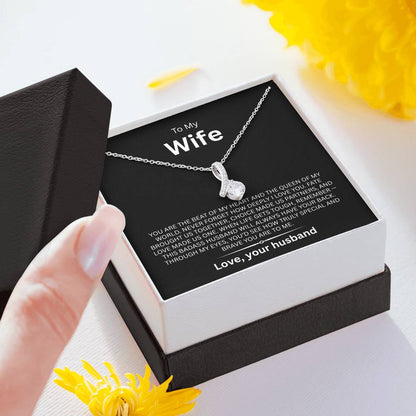 To My Wife Alluring Beauty Necklace with Message Card