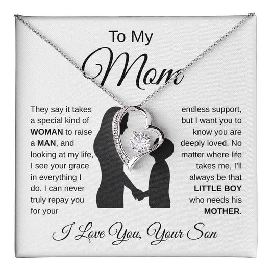 To My Mom - Forever Love Heart Necklace