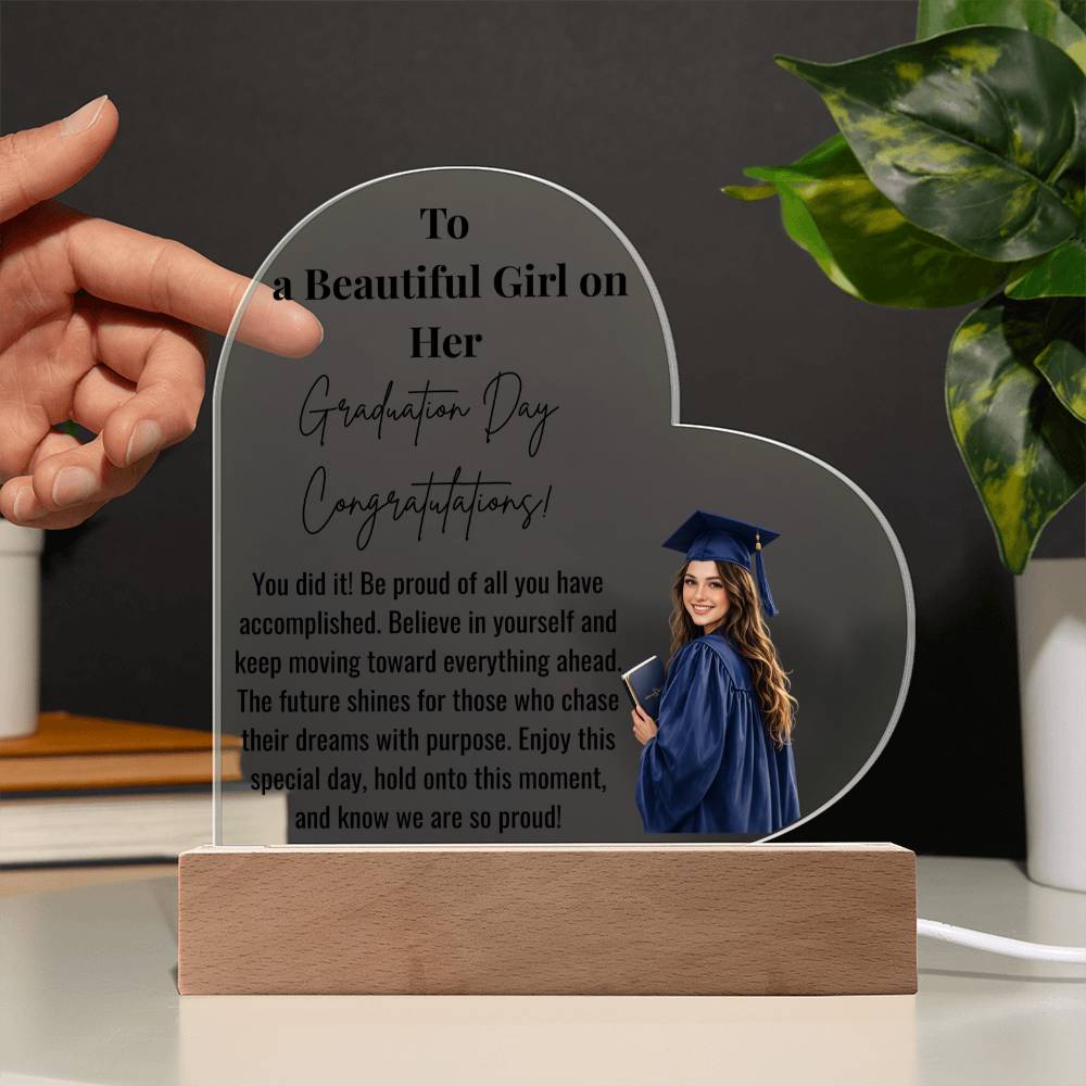 Graduation Day Heart Acrylic Plaque for Her