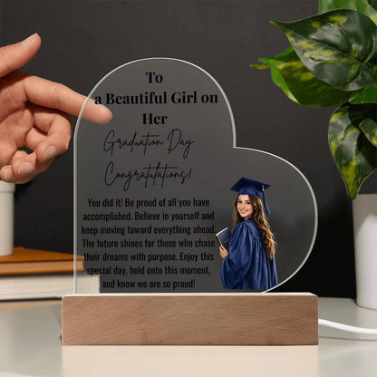 Graduation Day Heart Acrylic Plaque for Her