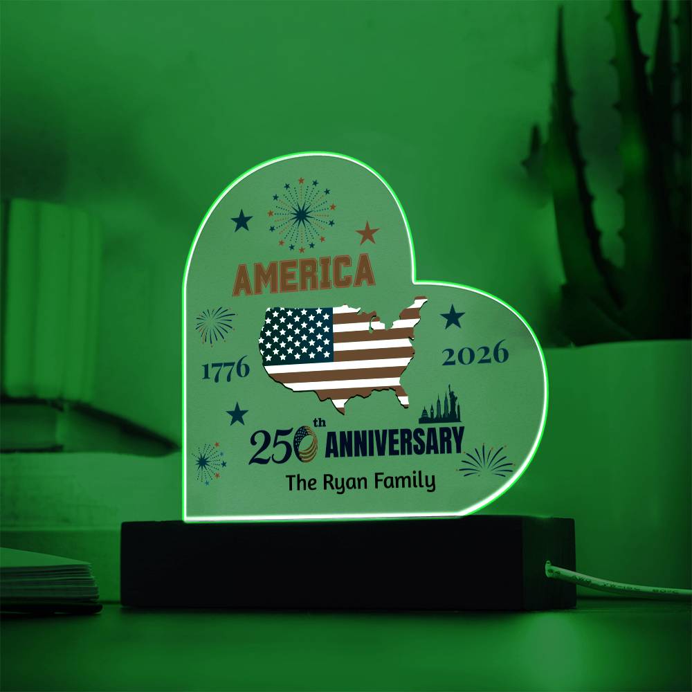 Personalized 250th Anniversary America Plaque | 1776–2026 Patriotic Keepsake
