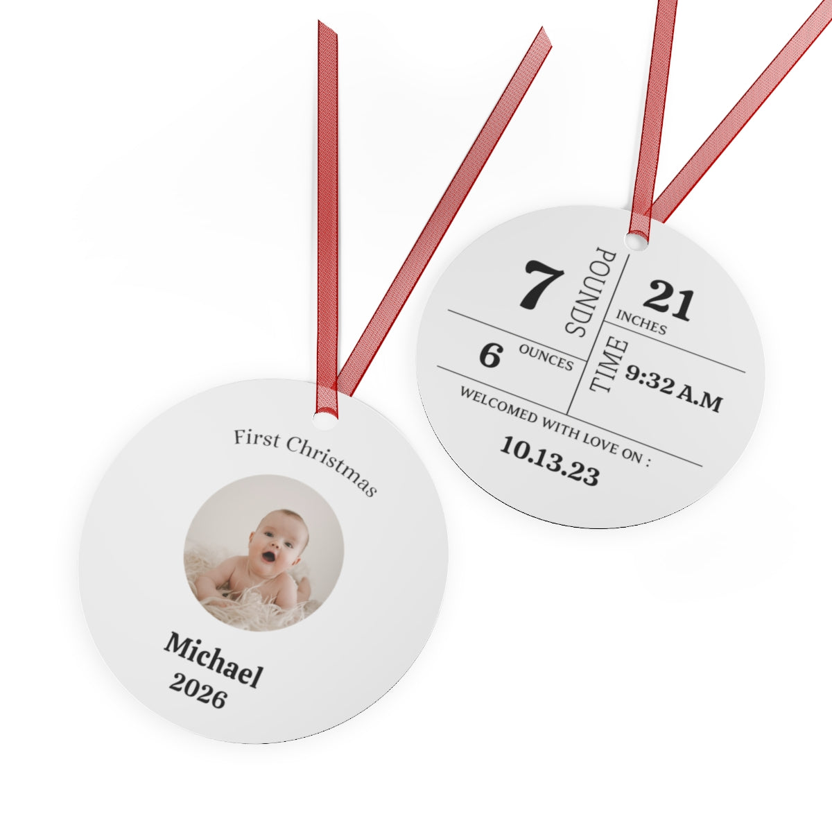 Baby’s First Christmas Personalized Ornament – Fawn Keepsake