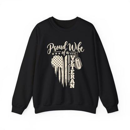 Personalized Proud Wife of a Veteran Sweatshirt – Military Wife Gift