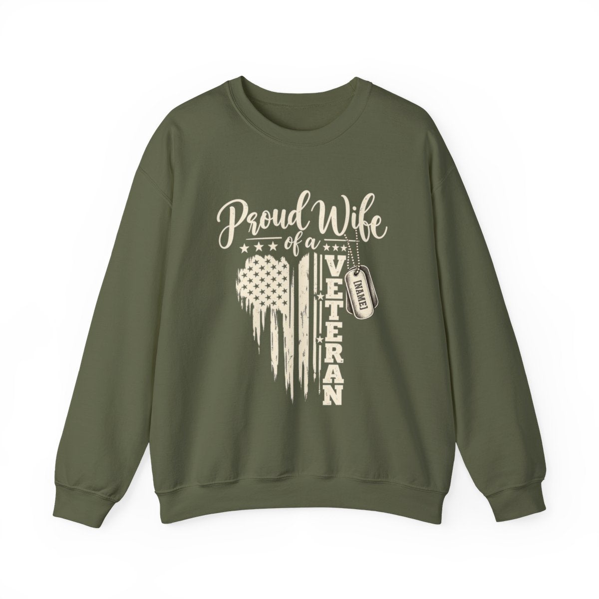 Personalized Proud Wife of a Veteran Sweatshirt – Military Wife Gift
