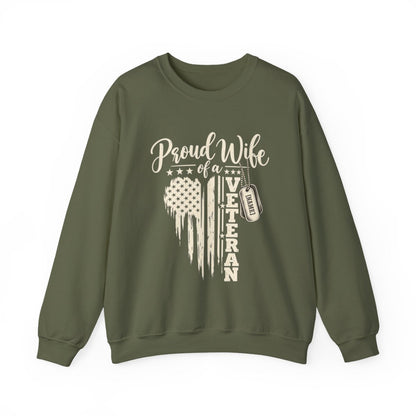 Personalized Proud Wife of a Veteran Sweatshirt – Military Wife Gift