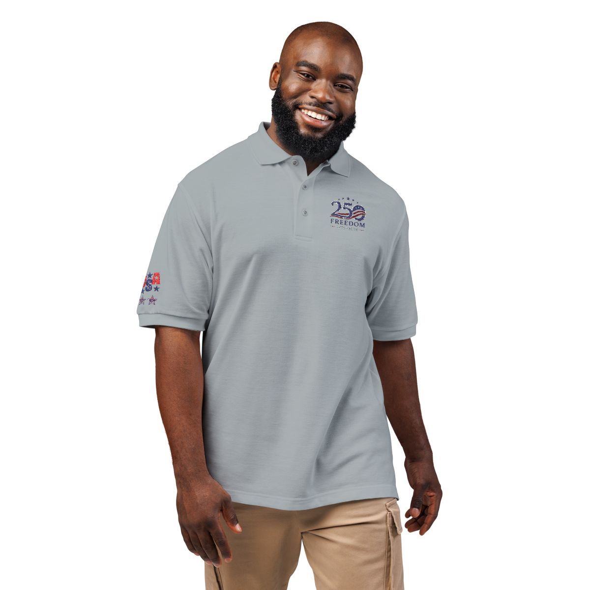 America 250 Freedom Embroidered Polo Shirt